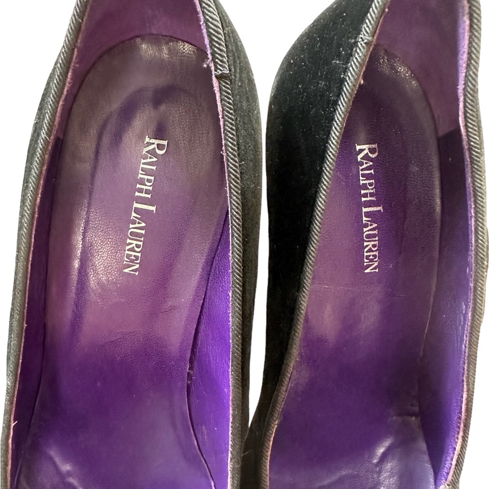 Vintage Ralph Lauren Collection Crest Logo Embroidery Purple label heels size 8 - Picture 2 of 6